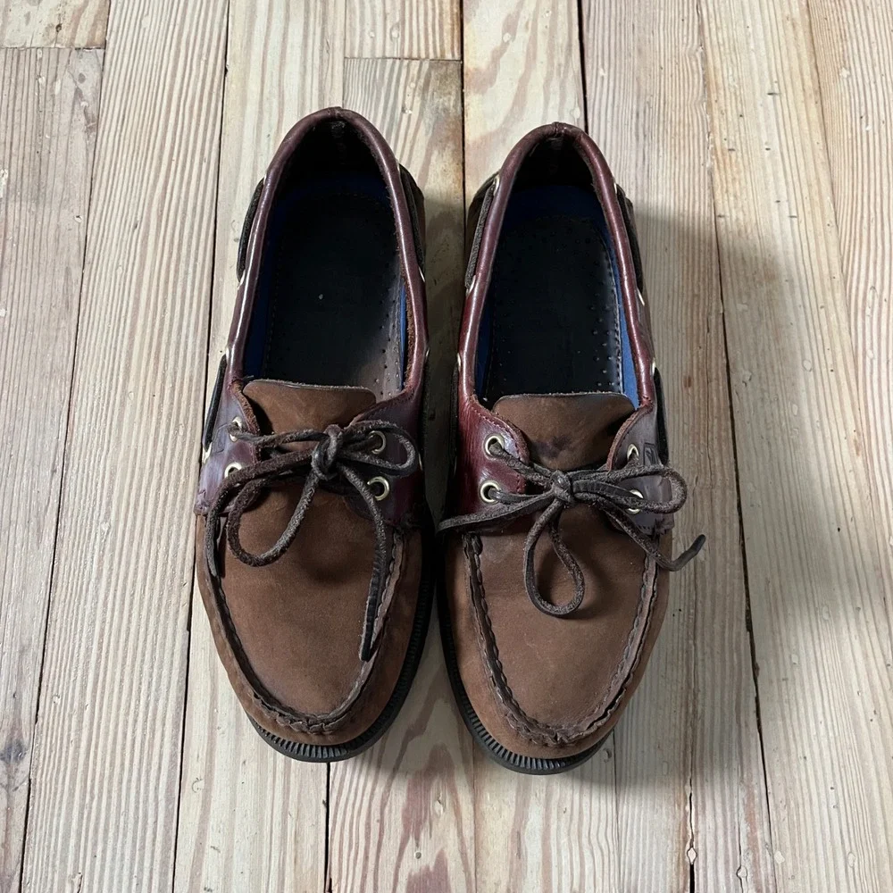 Sperry Top-Sider Boat Shoes Mens 8M Brown Leather Authentic Original 0195412